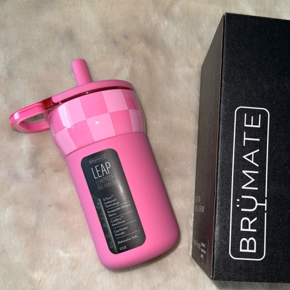 NEW! BRUMATE Pink Checker Krista Horton Kids’ 12oz LEAP New in Box - Picture 4 of 15